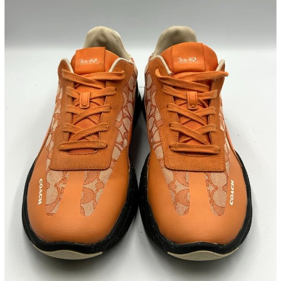Coach Outlet Men's Orange Signature Canvas Leather Citysole Runner Size 12D 3124 - Picture 12 of 16